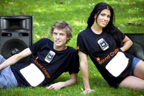 Phone-Charging T-Shirts - The Sound Charge Shirt Converts Sound into Power for Your Smartphone (TrendHunter.com)