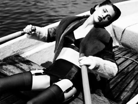 Retro Lakeside Photography - The Lakes Addiction Vogue Germany Editorial Channels Old School Glamor (TrendHunter.com)