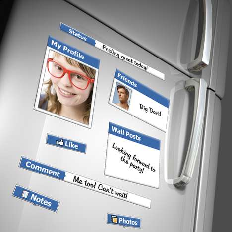 Social Media Stickies - The Fridge Book Magnet Brings the Famous Site to the Kitchen (TrendHunter.com)