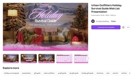Shareable Wishlist Templates - Urban Outfitters and Canva Partnered to Simplify Holiday Gifting (TrendHunter.com)