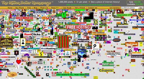 Million Dollar Homepage: Almost Sold Out
