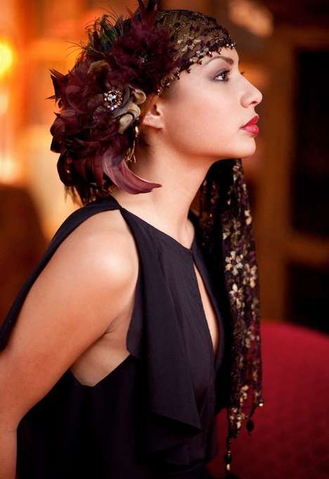 Delicate Feathered Headpieces