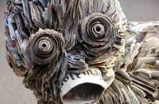 Detailed Newspaper Sculptures