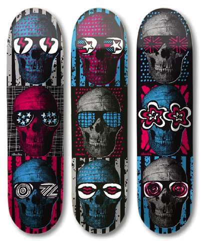 Psychedelic Skull Skateboards