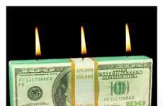 Burning Banknote Candles