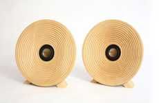 Spiraling Wood Speakers