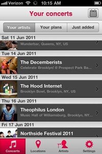 Mobile Concert Calendars