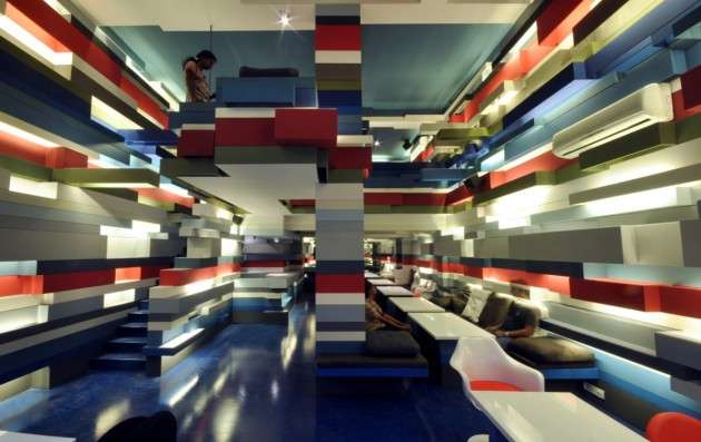 Colorfully Layered Cafes