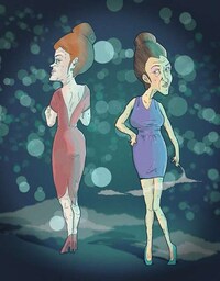 Flirting Elderly Illustrations Image 3