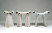 Faux Fabric Stools Image 2
