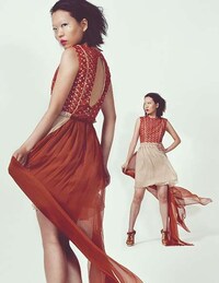Asymmetrical Canary Gowns Image 4