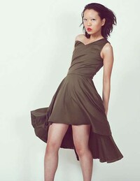 Asymmetrical Canary Gowns Image 5