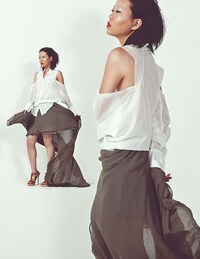 Asymmetrical Canary Gowns Image 6