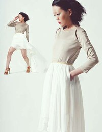 Asymmetrical Canary Gowns Image 8
