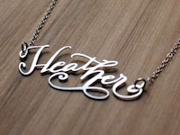 Dainty Calligraphy Necklaces Image 4