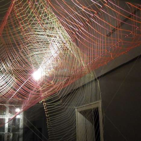 Intricately Weaved Ceiling Art