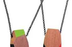 Geometric Wooden Necklaces