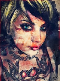 Chaotic Smeared Paint Portraits Image 2