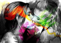 Chaotic Smeared Paint Portraits Image 3
