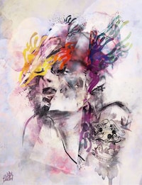 Chaotic Smeared Paint Portraits Image 5