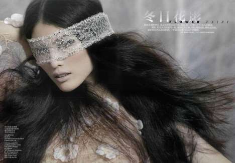 Ethereal Lace Mask Editorials