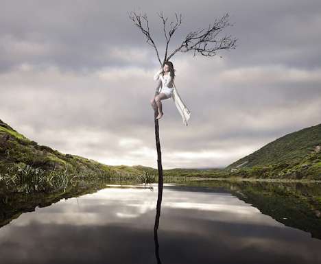 Surreal Tree-Clinging Portraits