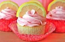 Blushing Lemon-Topped Cakes
