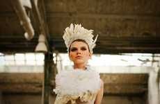 Ivory Plumed Headpieces