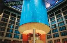 World's Largest Cylindrical Aquarium with Built-in Elevator