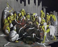 Taunting Collage Paintings Image 6
