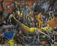 Taunting Collage Paintings Image 7