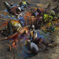 Taunting Collage Paintings Image 8