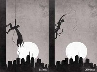 Wall Climbing Comic Silhouettes