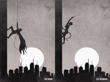 Wall Climbing Comic Silhouettes