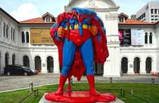 Melting Superhero Sculptures