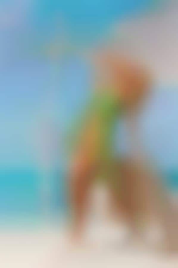 Clashing Print Beachwear