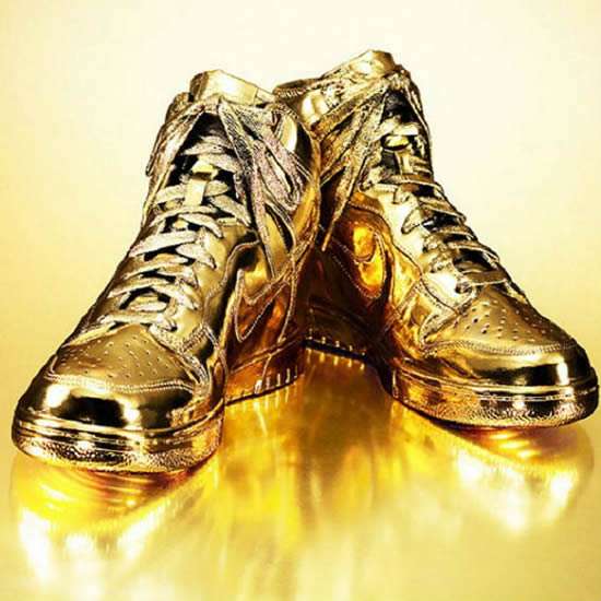 Glamorously Golden Sneakers
