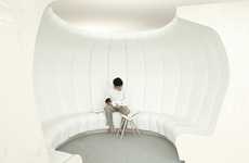 Secluded Curving Bookcases