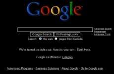 Google Goes Black For Earth Hour