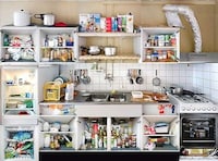 Cluttered Kitchen Captures Image 8