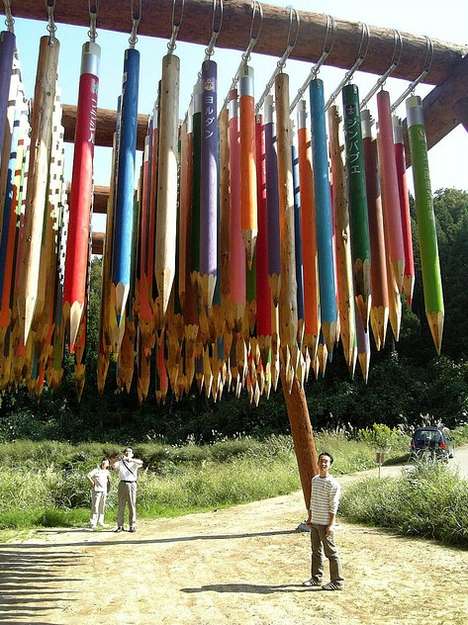 Giant Pencil Crayon Installations