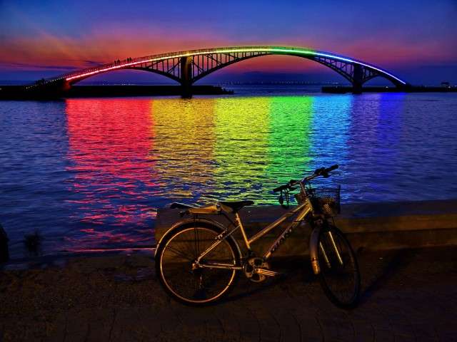 Colorfully Illuminated Overpasses