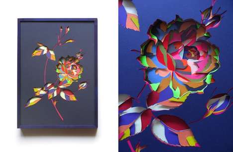 Colorfully Layered Paper Sculptures