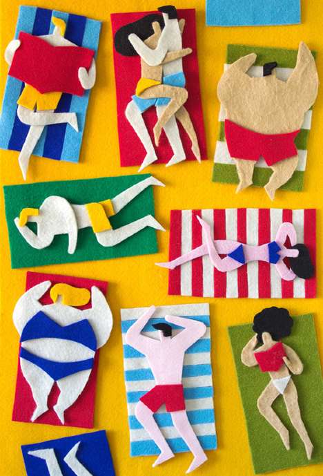 Cartoonish Felt Collages
