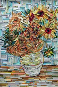 Wood-Wrapped Newspaper Mosaics Image 3