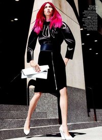 Neon-Haired Workplace Fashion Image 6