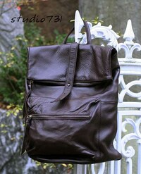 Expandable Leather Napsacks Image 4
