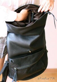Expandable Leather Napsacks Image 6