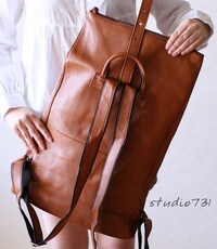 Expandable Leather Napsacks Image 7