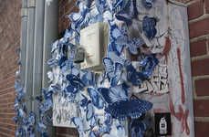 Butterfly-Bombed Street Art